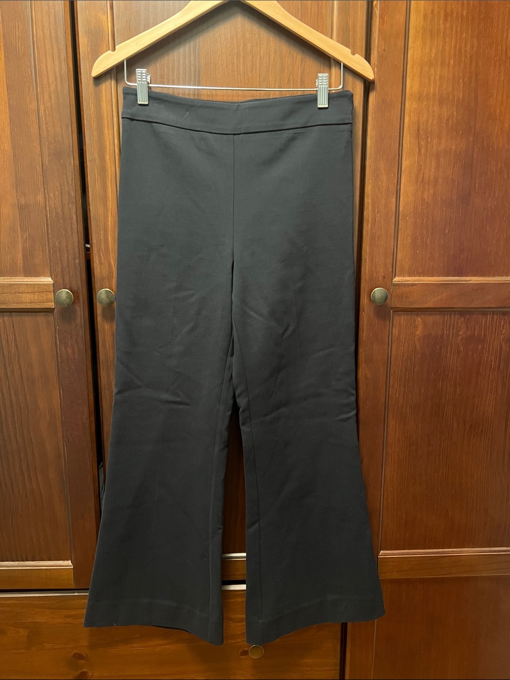 Reformation Tanya Chic Flared Knit Pants Black Size S High Rise Ankle Side Zip - Picture 2 of 9